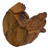 Brion 1999 Hand-Carved Wooden Bear Sculpture, 8.5 Inches Tall
