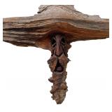 Hand Carved Wooden Cross with Old Man Face by Kelly 1989, 12" x 16"