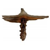 Hand Carved Wooden Cross with Old Man Face by Kelly 1989, 12" x 16"