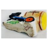 Set of 3 Vintage Japanese Ceramic Donkey and Cart Figurines