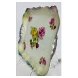 Decorative China Tray and Footed Dish with Rose Motif