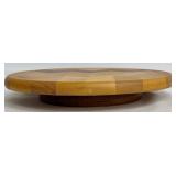 Wooden Lazy Susan 12 Inch Round with Chevron Pattern
