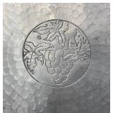 Set of 3 Vintage Embossed Pewter Serving Pieces, Largest 20.5 Inches, Craft 221