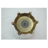 Vintage Crystal Bowl With Brass and Marble Base