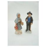 Vintage Figurines of an Elderly Man & Woman