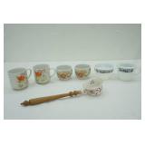 Vintage Japanese Tea Cups China, Corning Pieces, Antique Soup Ladle