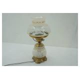 Vintage Quoizel Satin Lace Hurricane Table Lamp