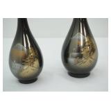 Vintage Japanese Chokin Bud Vase Set