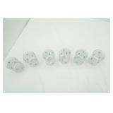 (6ct) Vintage Libbey Frosted Glass Tumbler w/Silver fleur-de-lis Pattern