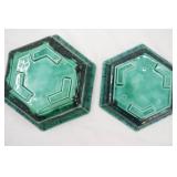 Mid century hexagon planter, vintage hand painted porcelain egg vase, vintage Hull#811 Brush pottery