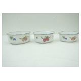 Set of 3 Vintage Enamelware Nesting Bowls
