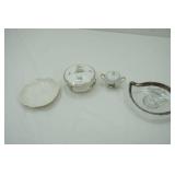 Vintage Ivory Porcelain Plate-Made in Italy, 25th Anniversary Silver-Plated Trim Plate, W.H. Tatler Soap Dish, Sugar Bowl-G&G Minneapolis-Japan