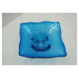 Vintage Art Glass Sommerso Console Bowl in Blue