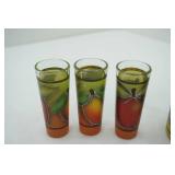 Hand-Painted Decanter and Shot Glasses