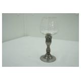 (3ct) Anchor Hocking Clear Berwick-Boopie Juice/Wine Glasses, Crystal Brandy Glass w/Pewter Base, & (2ct) Libbey "Forever Amber" Sherry Glass