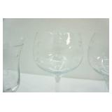 Vintage Etched Glass Stemmed Glassware