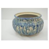 Vintage Blue Stoneware Lidded Dish