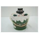 Carson Porcelain Butterfly & Flower Candle Holder; Snowman Planter; Ceramic Hershey Kiss Trinket Canister with Lid