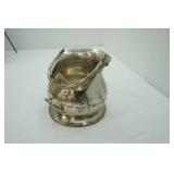 Antique Italian Hammered Silver Plate Helmet Coal Scuttle