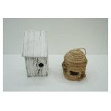 Decorative Birdhouse & Decorative Skep Beehive made from Woven Straw