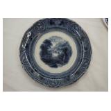 Wedgwood "California" Pearl Stoneware Plate & Others; Pottery Spongeware Heart Shaped Bowl