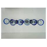 (6ct) Blown Glasses-Cobalt Blue Rim & Base