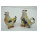 Vintage Ceramic Rooster & Hen Salt and Pepper Shakers