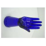 Glass Blue Hand 7.75"tall