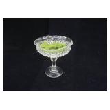 Vintage Bird in Clote Glass Compote Dish