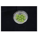 Vintage Bird in Clote Glass Compote Dish