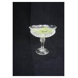 Vintage Bird in Clote Glass Compote Dish