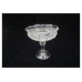 Vintage Bird in Clote Glass Compote Dish