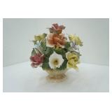 Vintage Capodimonte Porcelain Floral Centerpiece 13.5" tall
