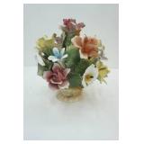 Vintage Capodimonte Porcelain Floral Centerpiece 13.5" tall