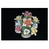 Vintage Capodimonte Porcelain Floral Centerpiece 13.5" tall