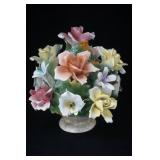 Vintage Capodimonte Porcelain Floral Centerpiece 13.5" tall
