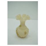 Vintage Fenton Custard Glass Ruffled Vase