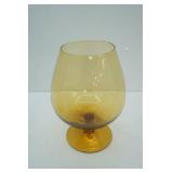 Vintage Italian Empoli Amber Glass Brandy Snifter Vase