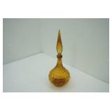 Empoli Vintage Italian Amber Bubble Glass Decanter 16.5" tall