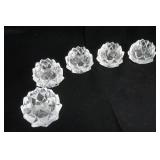 Vintage Orrefors Firefly Nimbus Artichoke Crystal Votive Candle Holders (5ct)