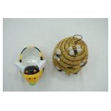 Honey Bee Bird House & Ceramic Bumble Bee Planter