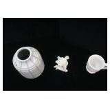 Ceramic Striped Jug, Leaf Cup, Cherub Figurine