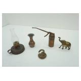 Vintage Brass Collectibles & Small Oil Lamp