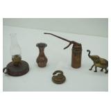 Vintage Brass Collectibles & Small Oil Lamp