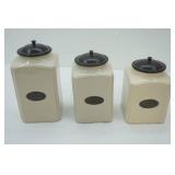 3 Piece Ceramic Kitchen Canister Set