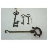 Antique Scale Arm and Cast Iron Decorative Keys