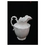 Vintage/Antique White Ironstone Pitcher: Marquette