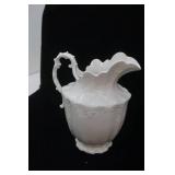 Vintage/Antique White Ironstone Pitcher: Marquette