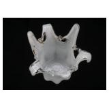 Vintage Murano Sea Splash White Glass Vase 7.5" tall