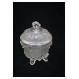 Vintage Jeannette Glass Candy Dish with Lid 6" tall by 4" wide